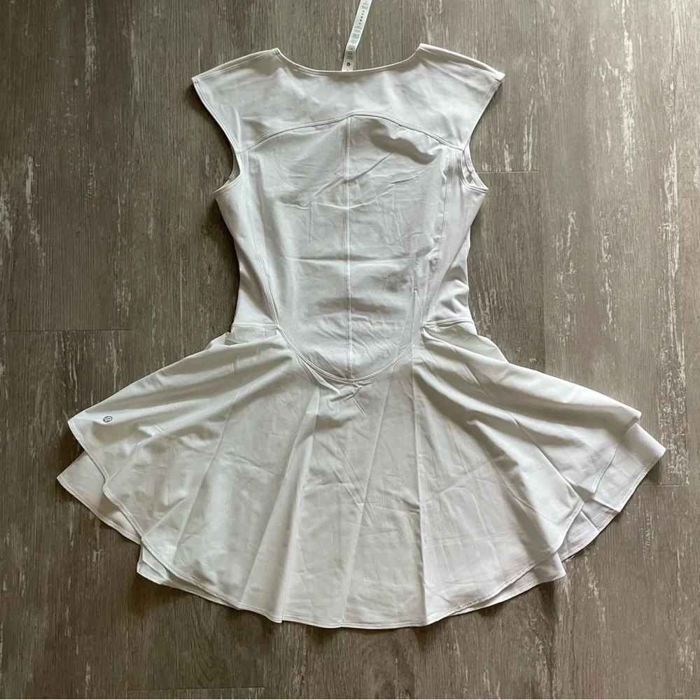 Sold Lululemon Everlux Mesh-Back Tennis Dress in White - Picture 6 of 9